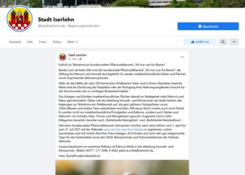 Post zum Pflanzwettbewerb 2021 auf Facebook, Stadt Iserlohn