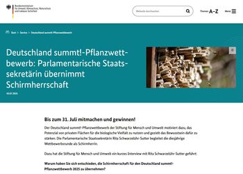 Bundesministerium: Hinweis zum Deutschland summt!-Pflanzwettbewerb 2025